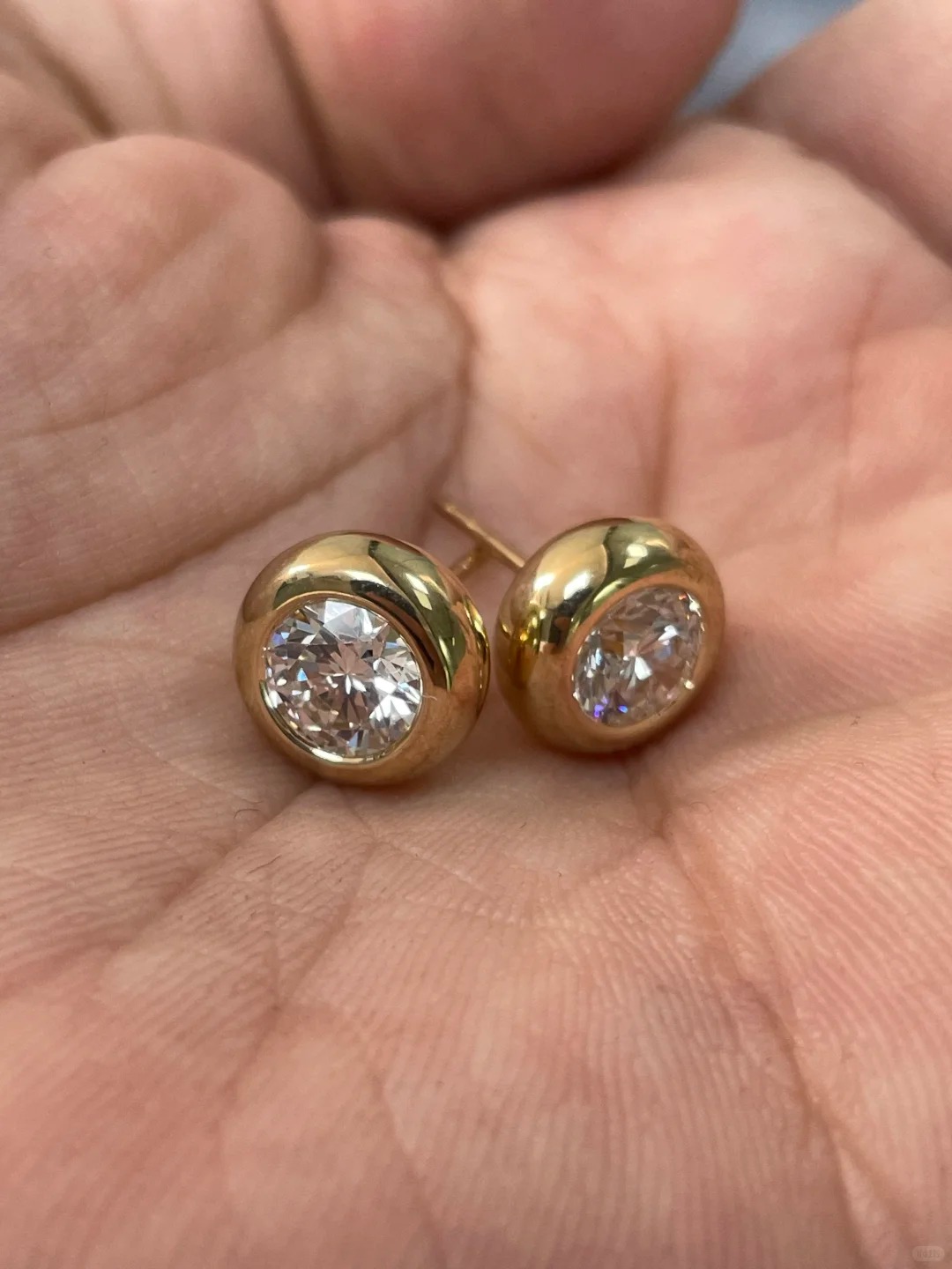 2ct Lab Grown Round Cut Diamond Bubble Earrings 1ct each 