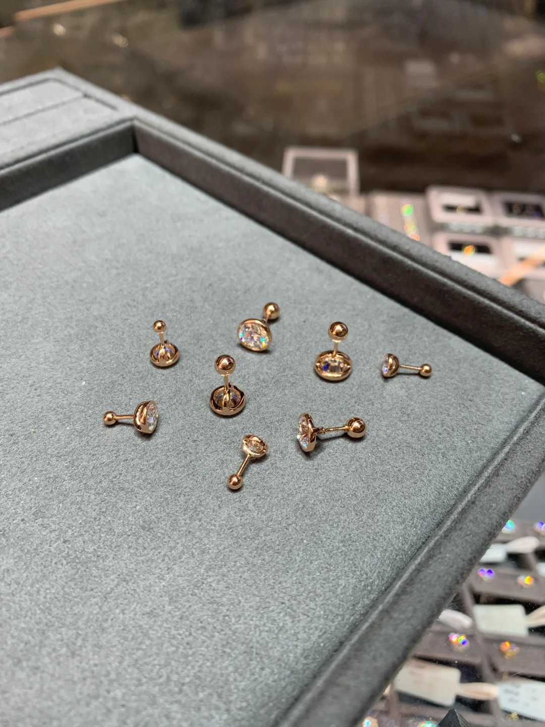 Lab Grown Round Cut Diamond Bubble Earrings