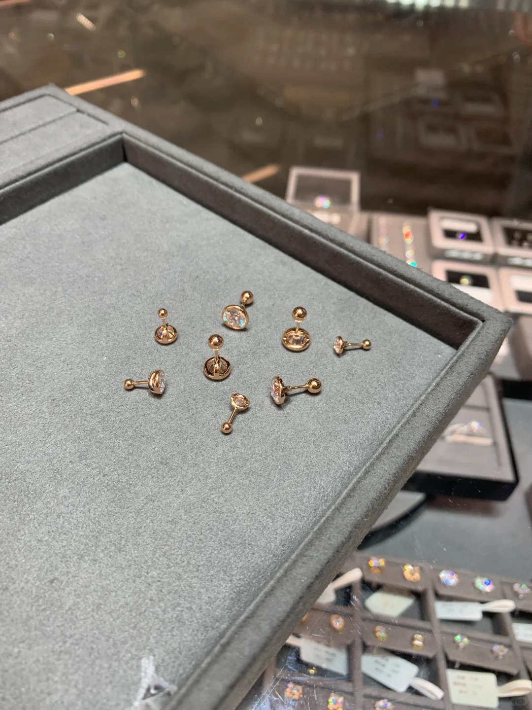 Lab Grown Round Cut Diamond Bubble Earrings