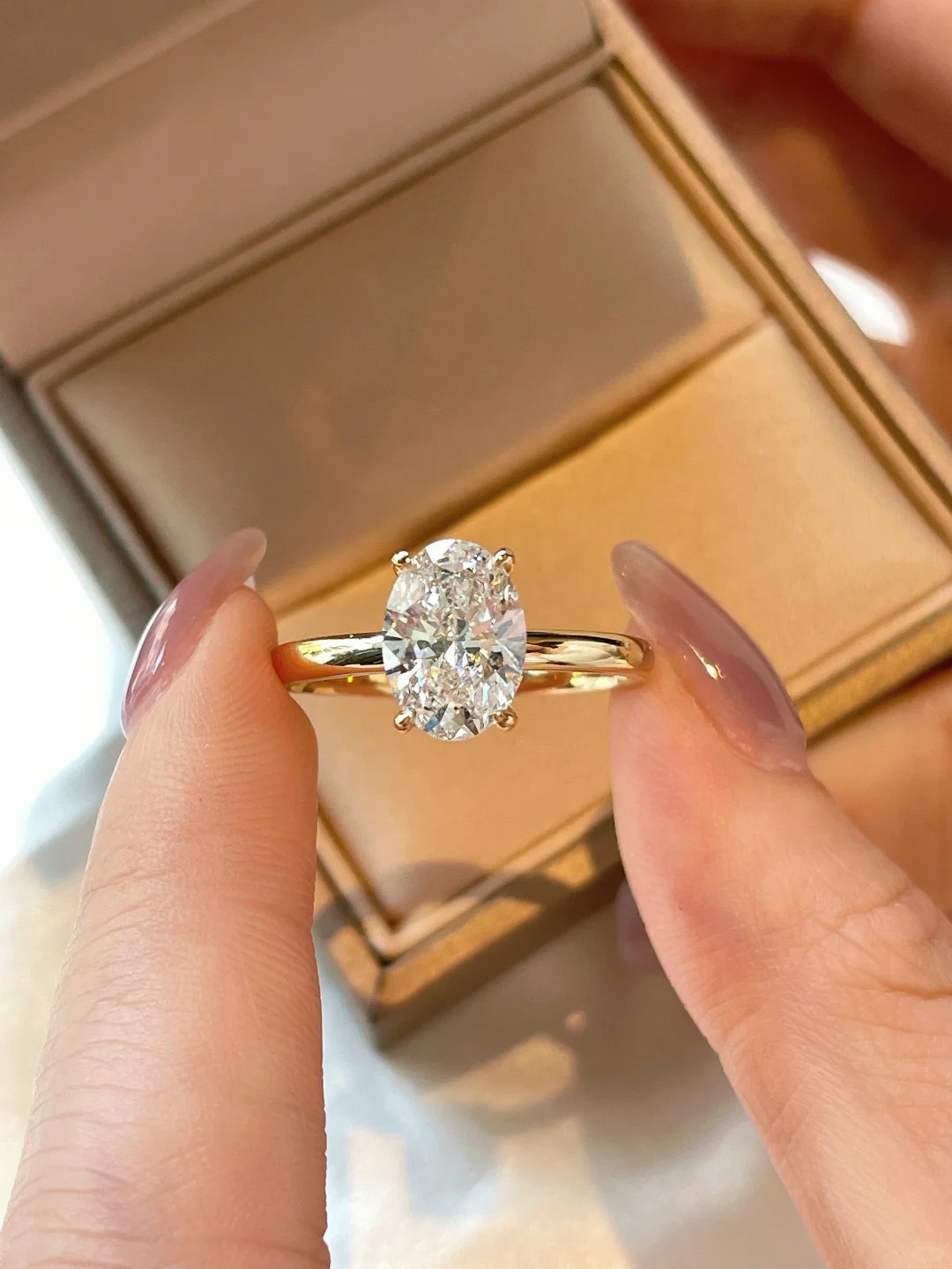 2 Carat Lab Grown Oval Cut Diamond Engagement Ring 