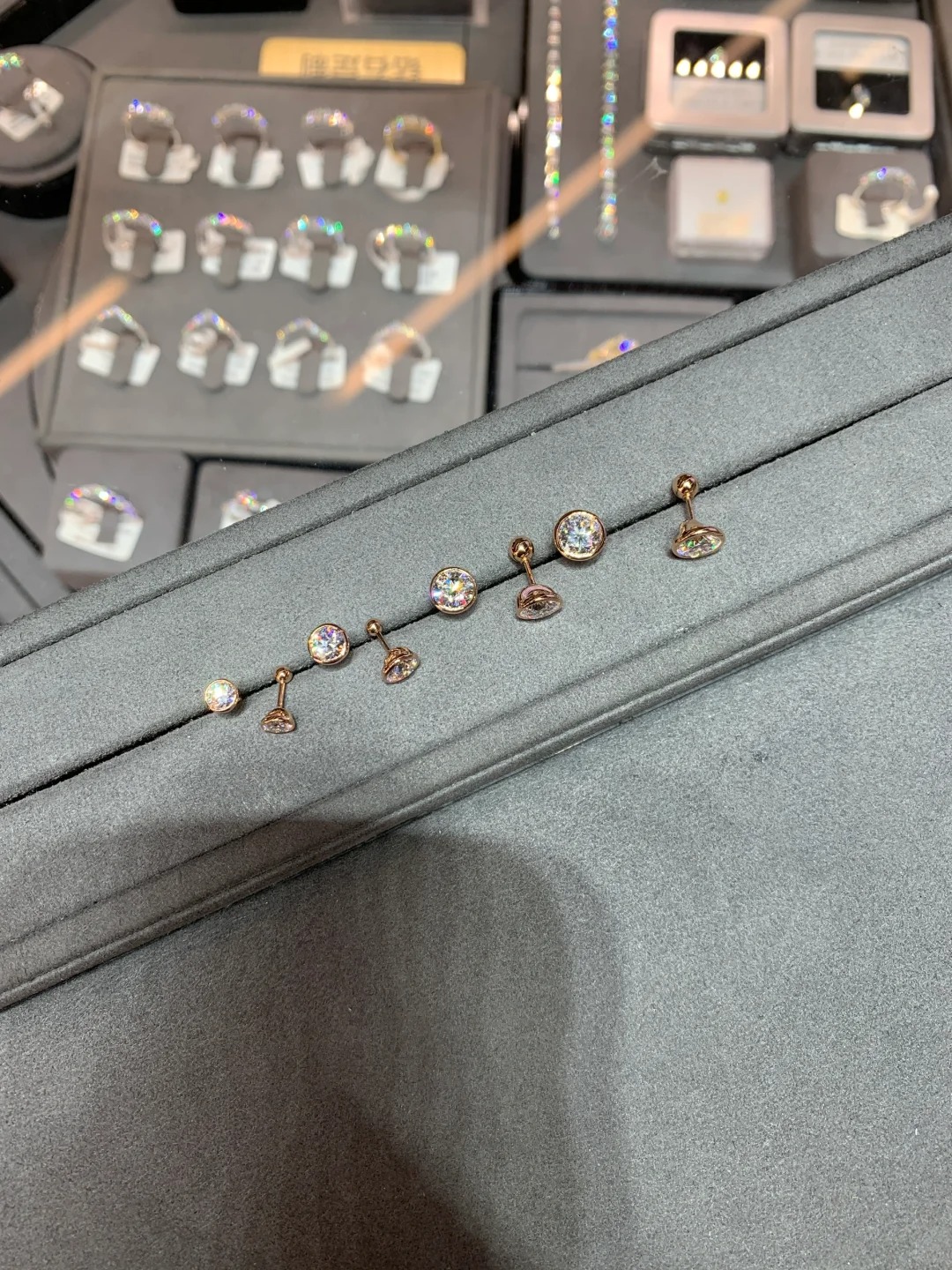 Lab Grown Round Cut Diamond Bubble Earrings