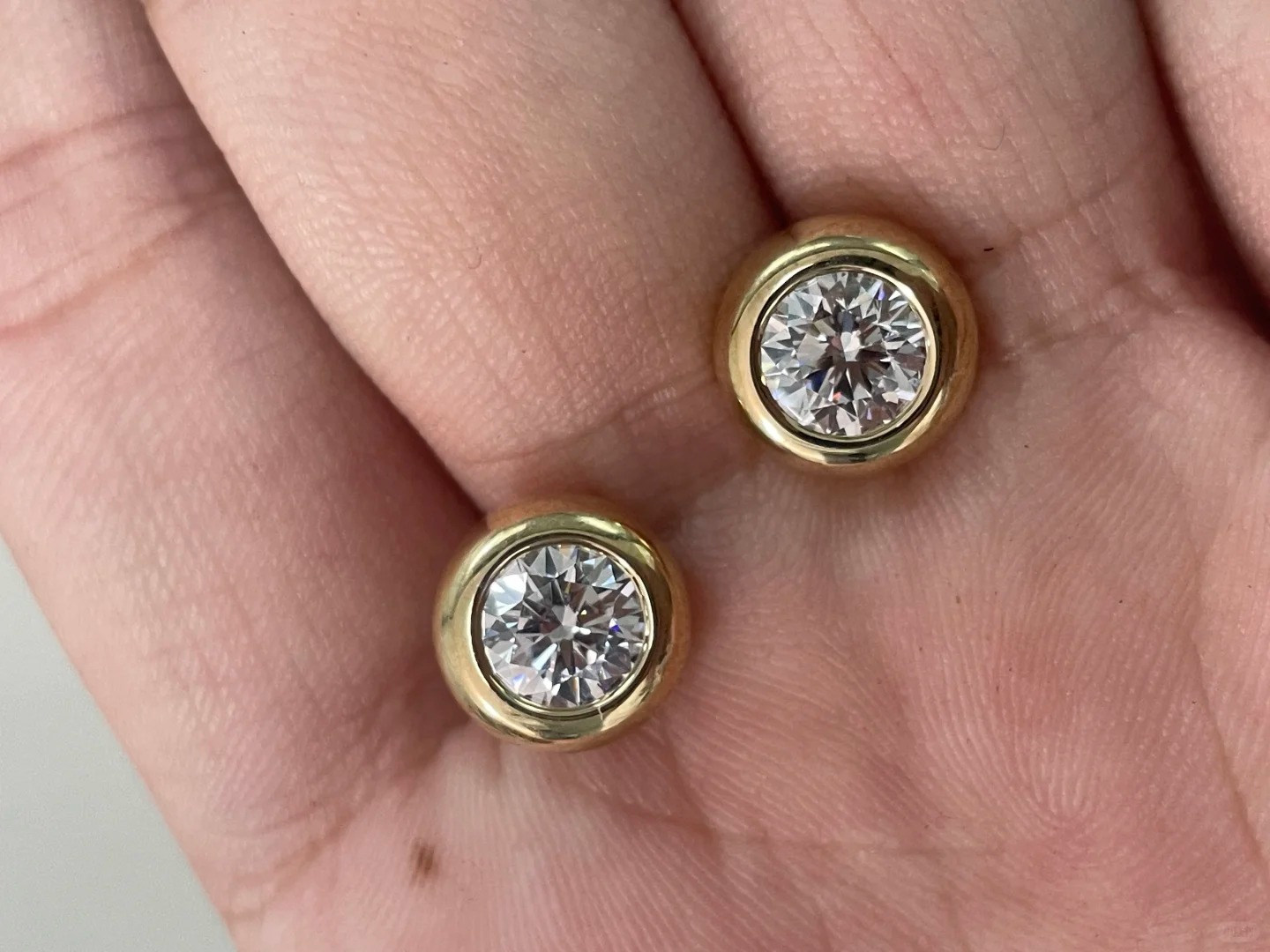 2ct Lab Grown Round Cut Diamond Bubble Earrings 1ct each 