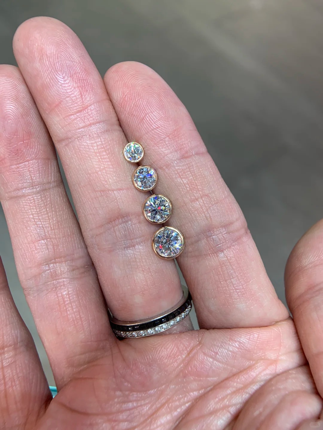 Lab Grown Round Cut Diamond Bubble Earrings