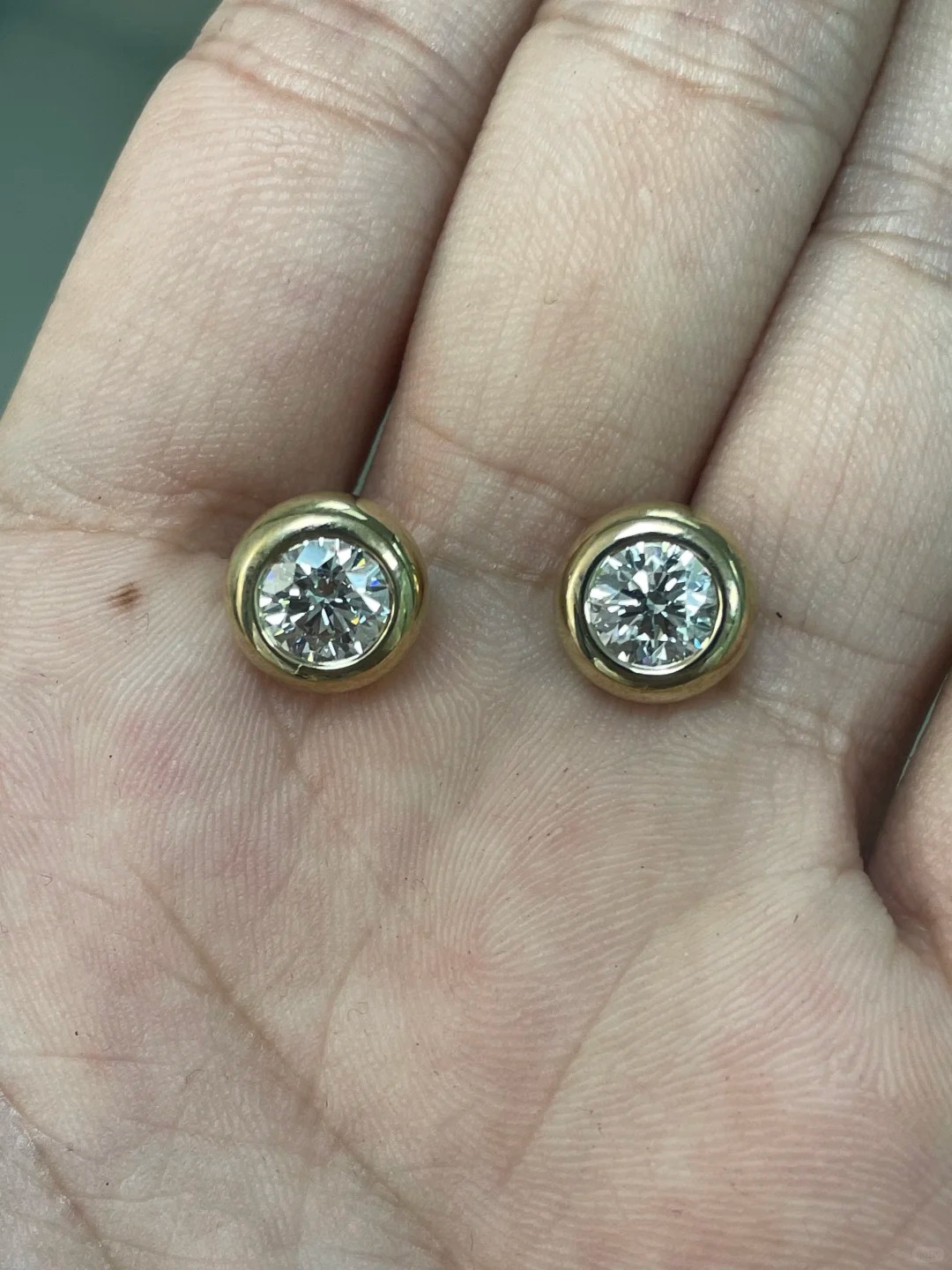 2ct Lab Grown Round Cut Diamond Bubble Earrings 1ct each 