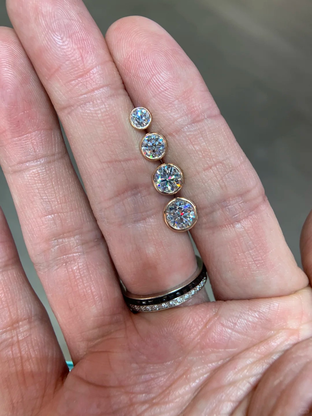 Lab Grown Round Cut Diamond Bubble Earrings