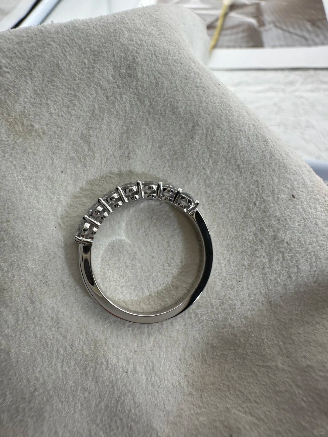 Lab Grown Round Cut Perfect Pavé Diamond Ring 0.1ct×7