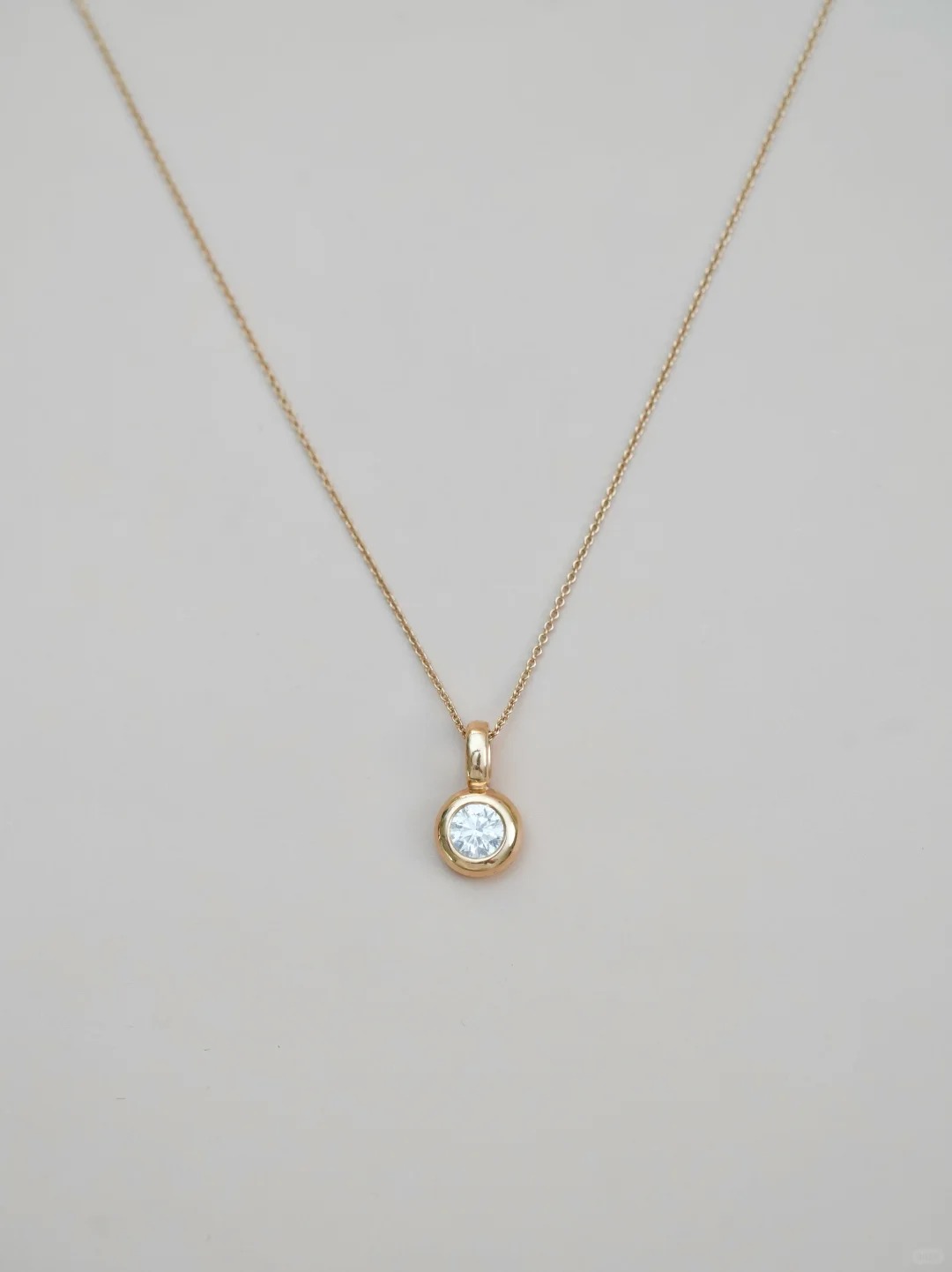 Lab Grown Diamond Solitaire Necklace 0.5Ct Bezel Set 14K Solid Gold Pendant Perfect Gift