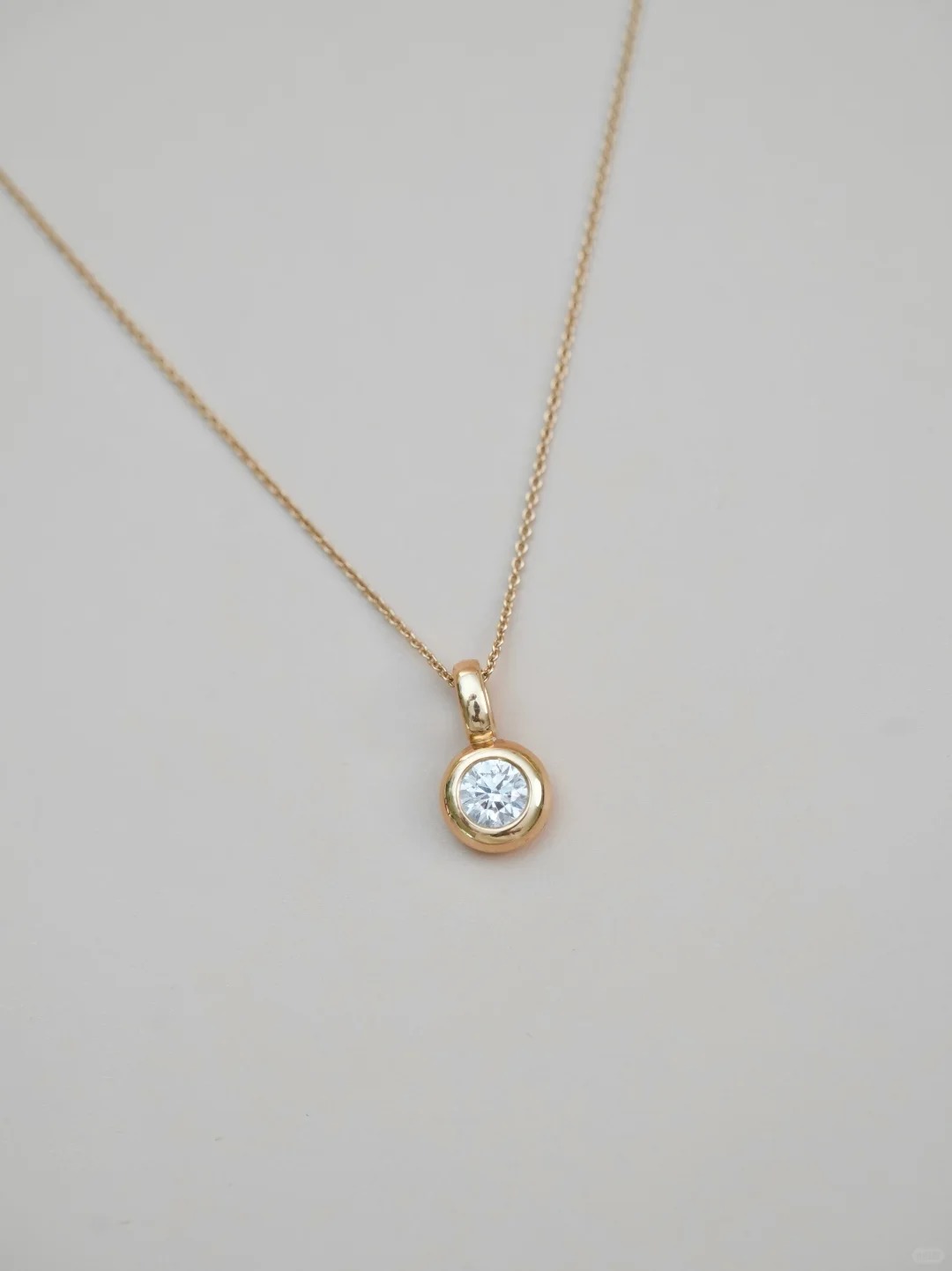 Lab Grown Diamond Solitaire Necklace 0.5Ct Bezel Set 14K Solid Gold Pendant Perfect Gift