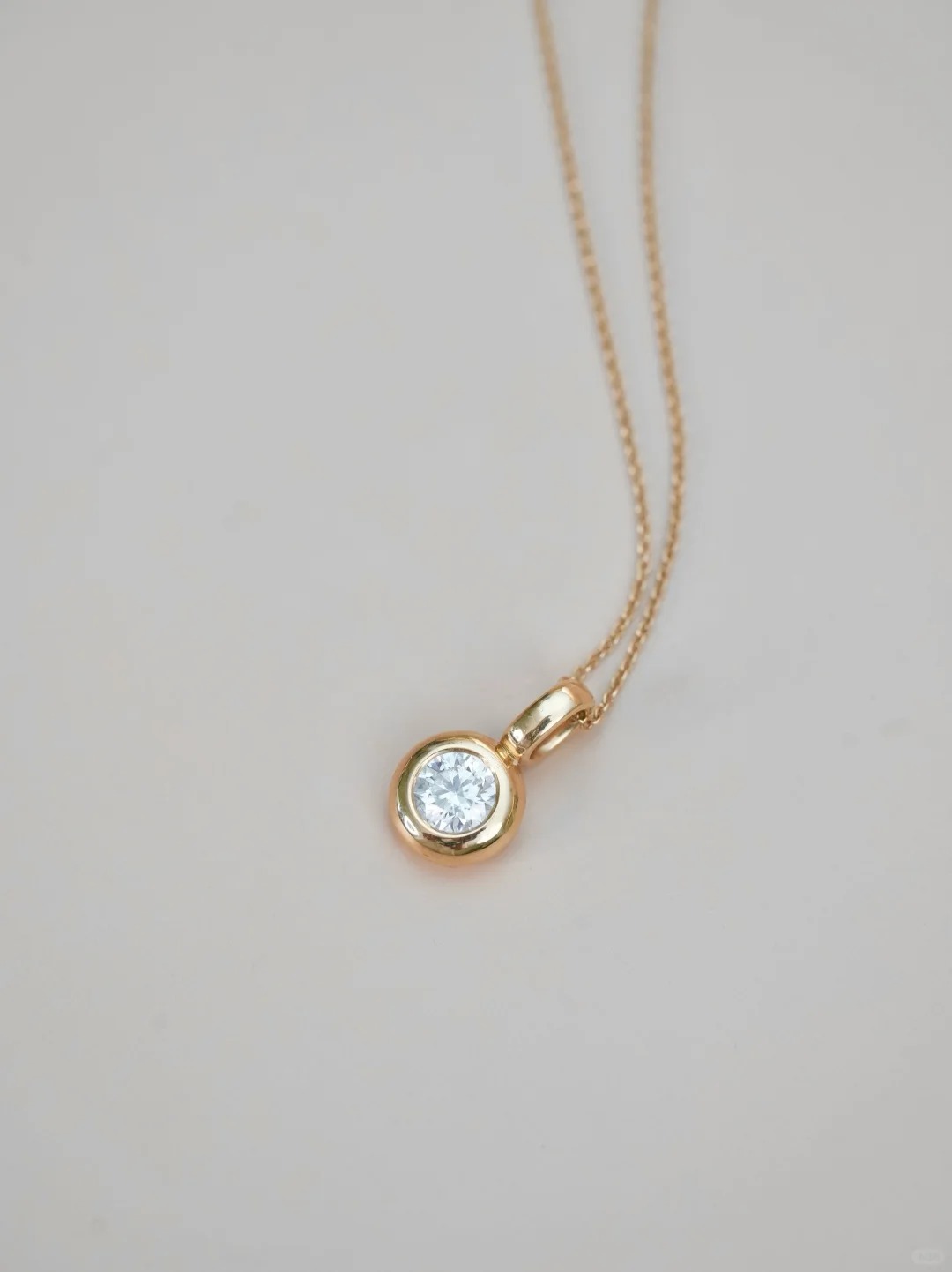 Lab Grown Diamond Solitaire Necklace 0.5Ct Bezel Set 14K Solid Gold Pendant Perfect Gift