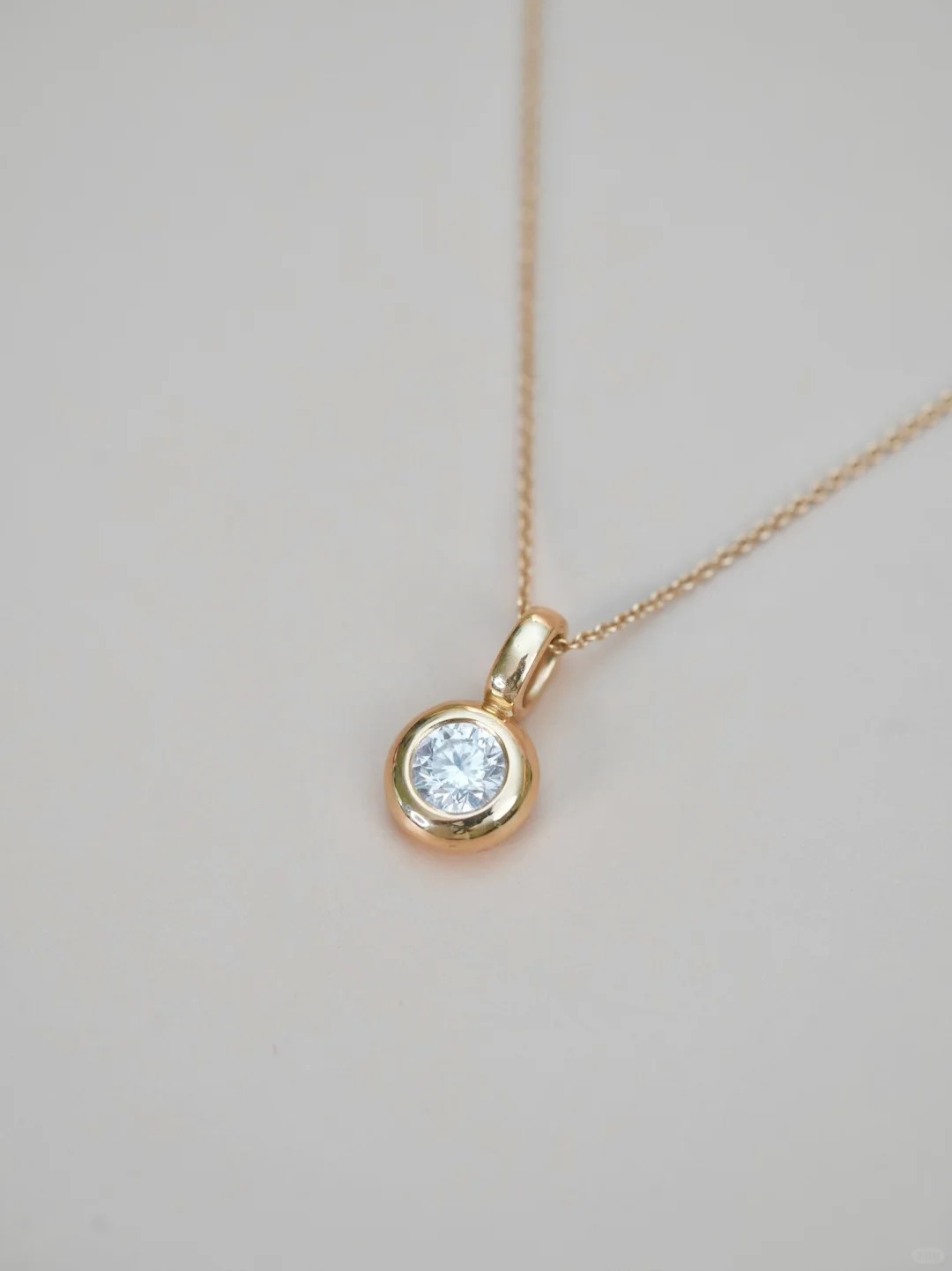 Lab Grown Diamond Solitaire Necklace 0.5Ct Bezel Set 14K Solid Gold Pendant Perfect Gift