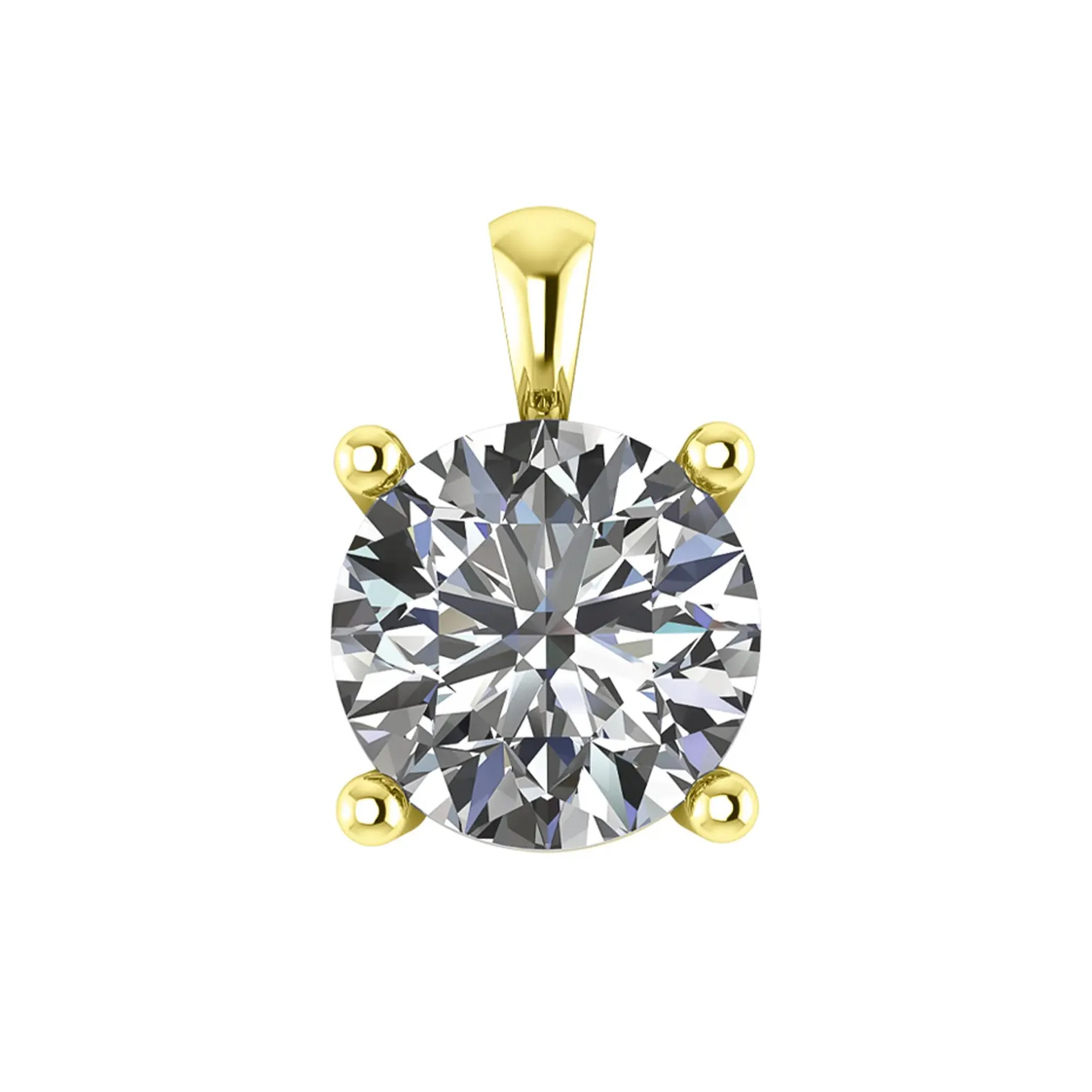 Lab Diamond Solitaire Pendant Round Cut Lab Grown Diamond Bridesmaid Pendant Solid 14K Gold Diamond Pendant Gift For Her