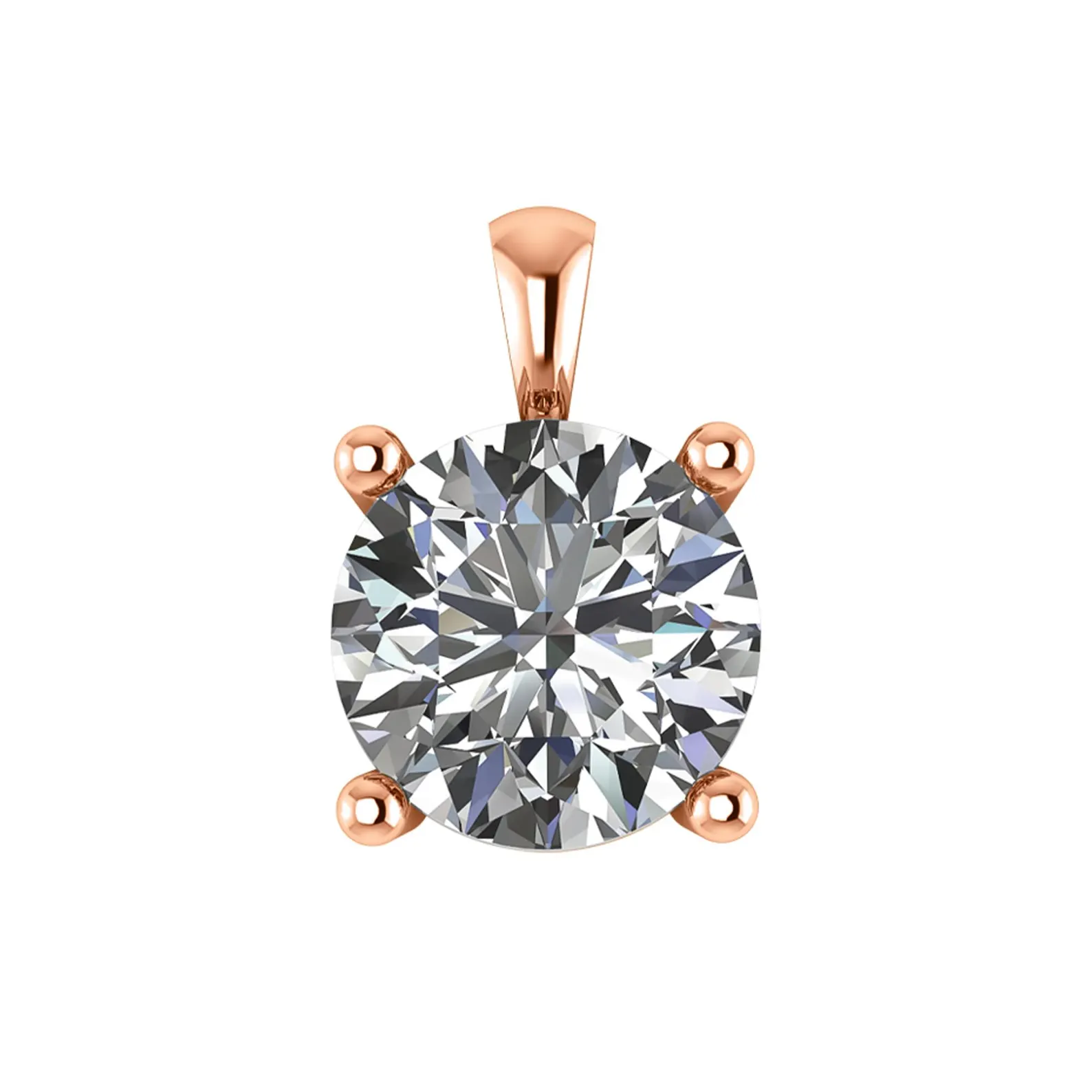 Lab Diamond Solitaire Pendant Round Cut Lab Grown Diamond Bridesmaid Pendant Solid 14K Gold Diamond Pendant Gift For Her