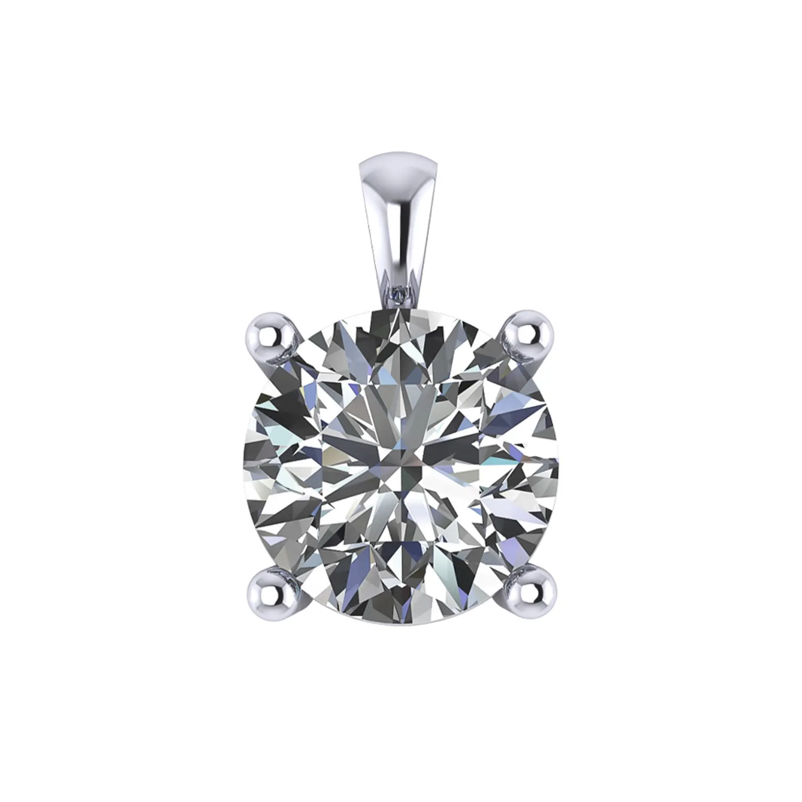 Lab Diamond Solitaire Pendant Round Cut Lab Grown Diamond Bridesmaid Pendant Solid 14K Gold Diamond Pendant Gift For Her