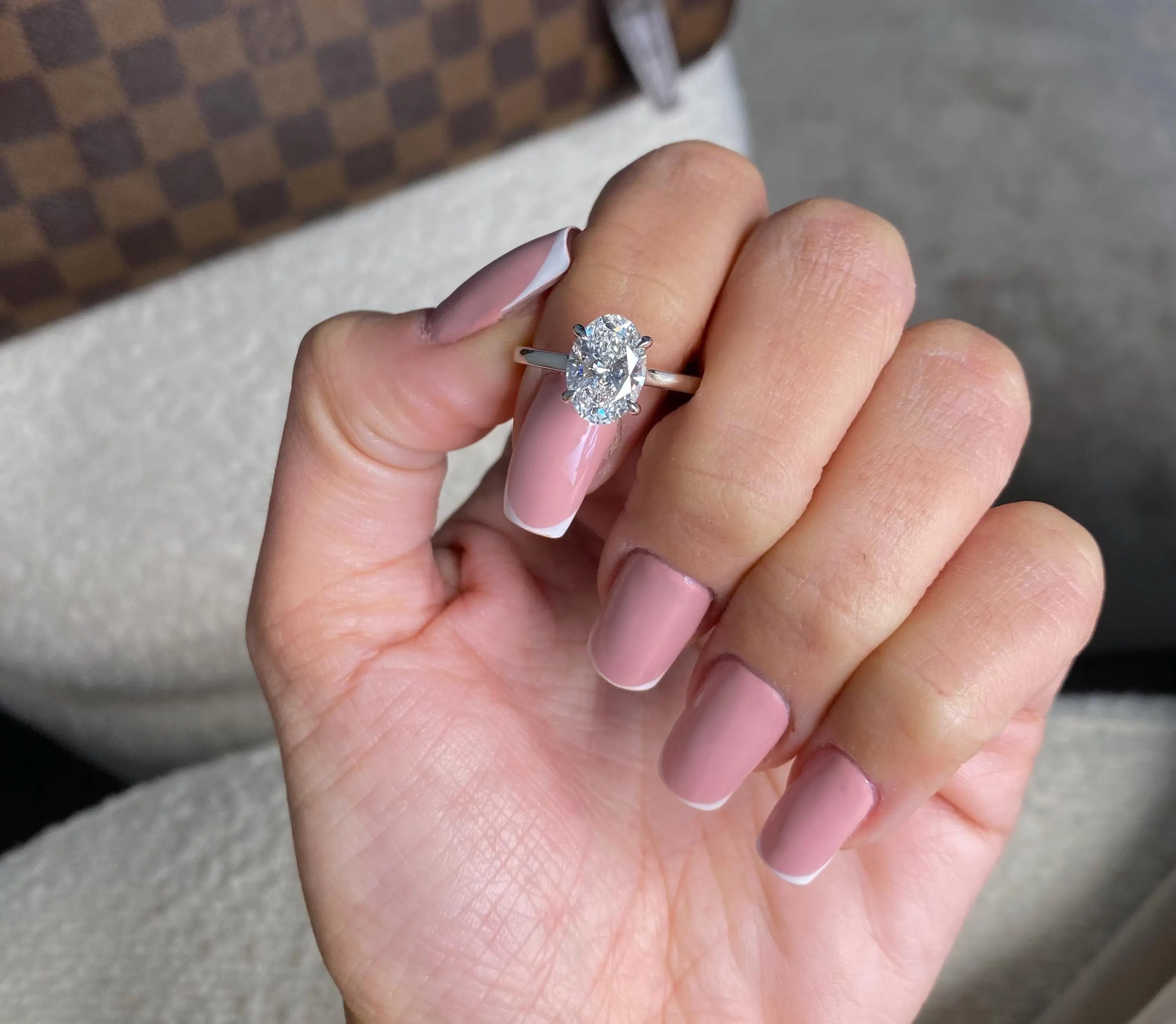 2 Carat Lab Grown Oval Cut Diamond Engagement Ring 