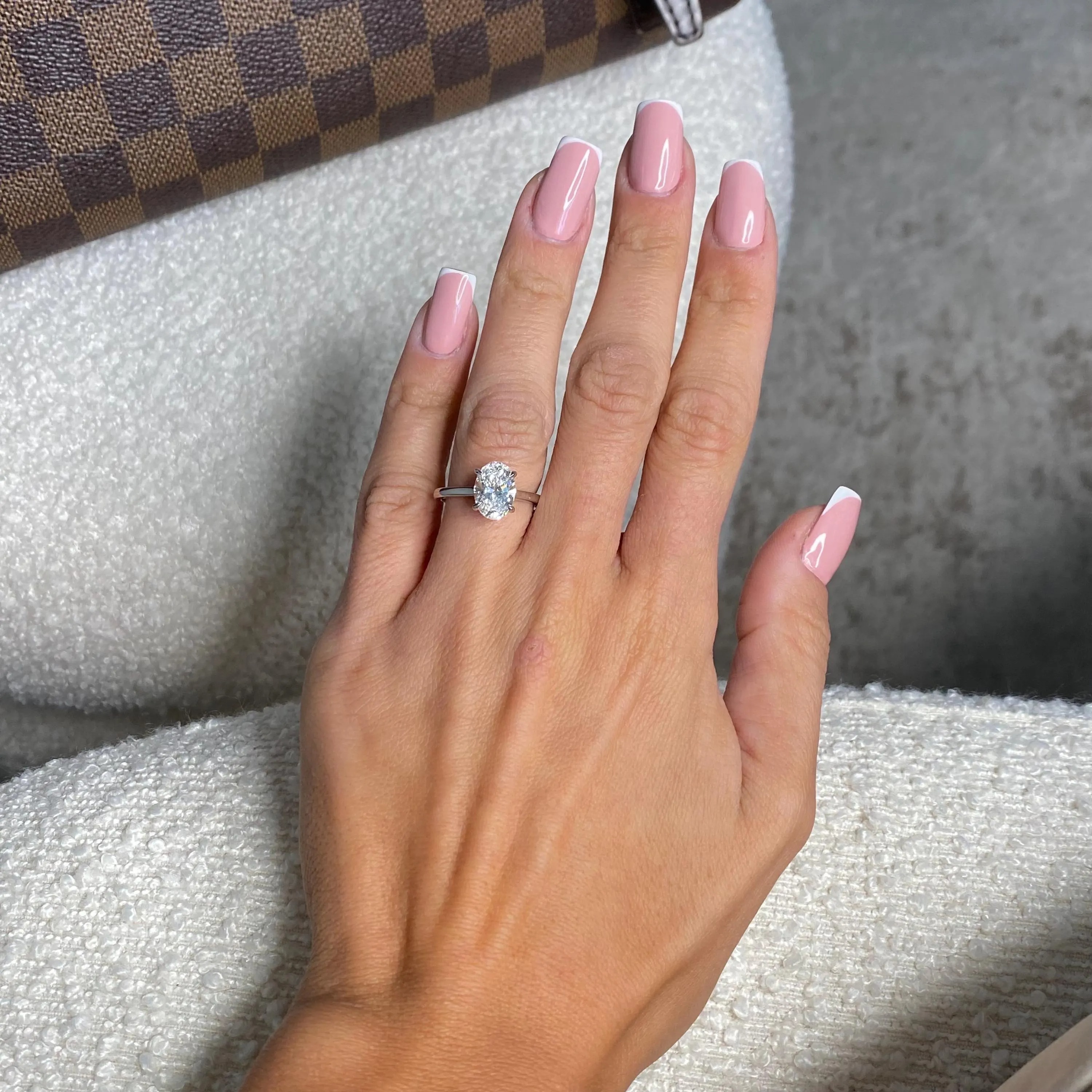 2 Carat Lab Grown Oval Cut Diamond Engagement Ring 