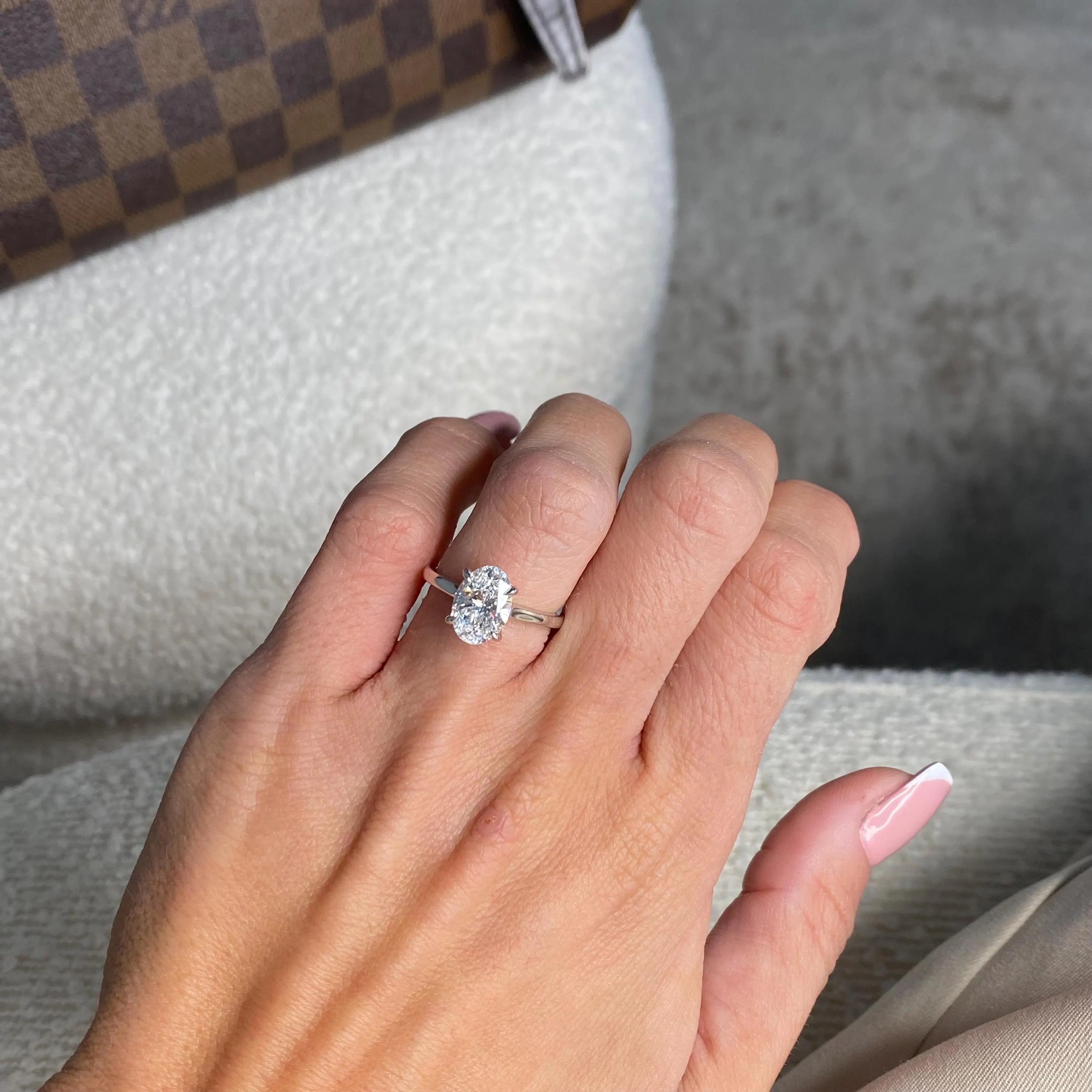 2 Carat Lab Grown Oval Cut Diamond Engagement Ring 