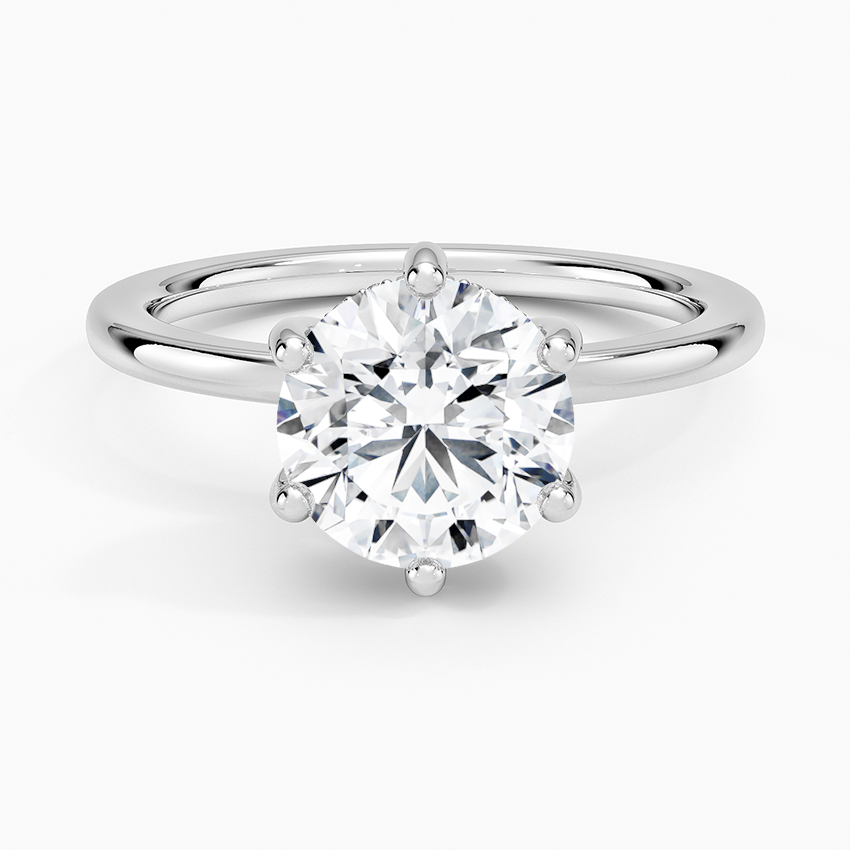 Hidden Halo Diamond Ring in 18K White Gold