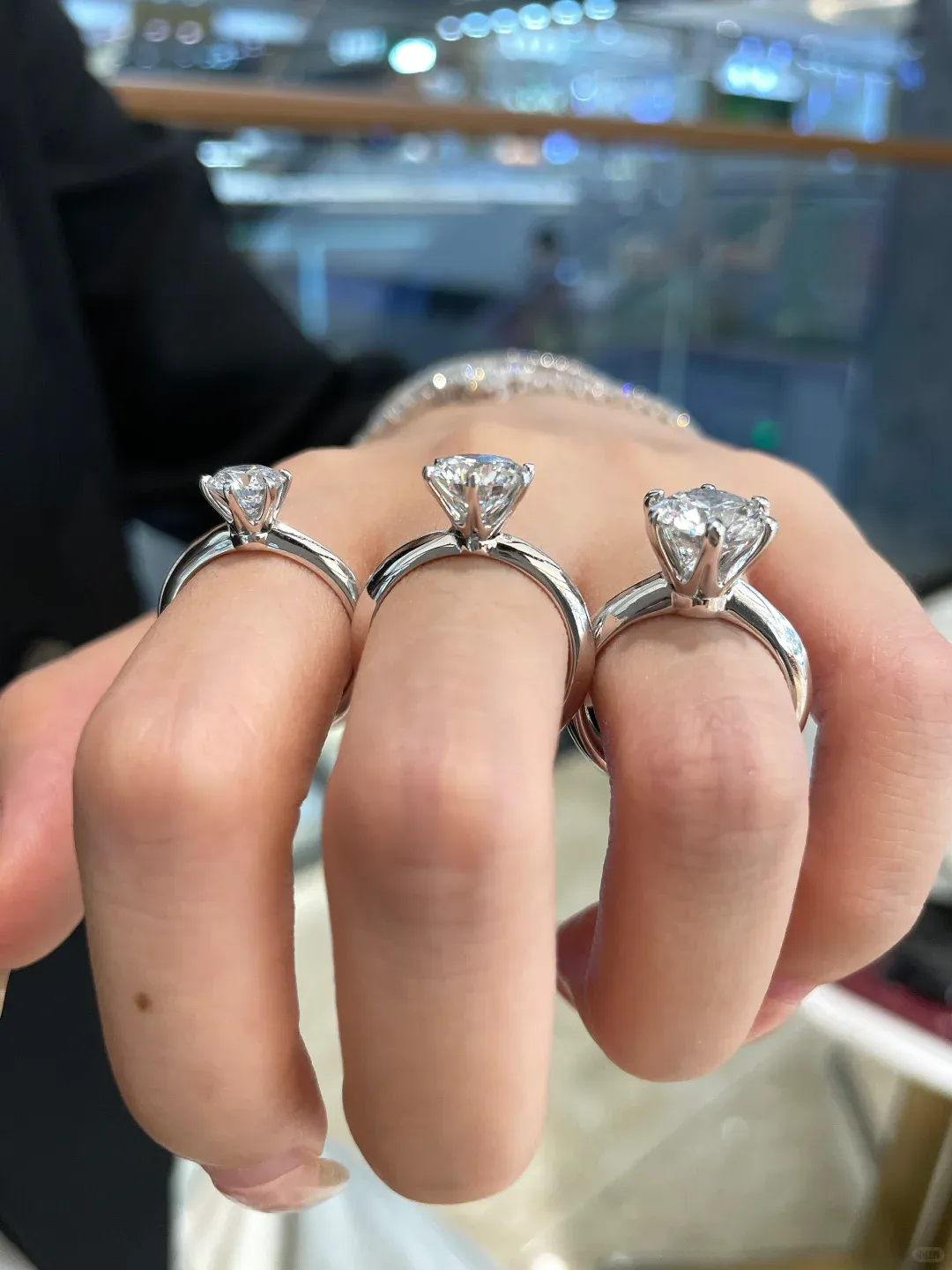 Hidden Halo Diamond Ring in 14K White Gold