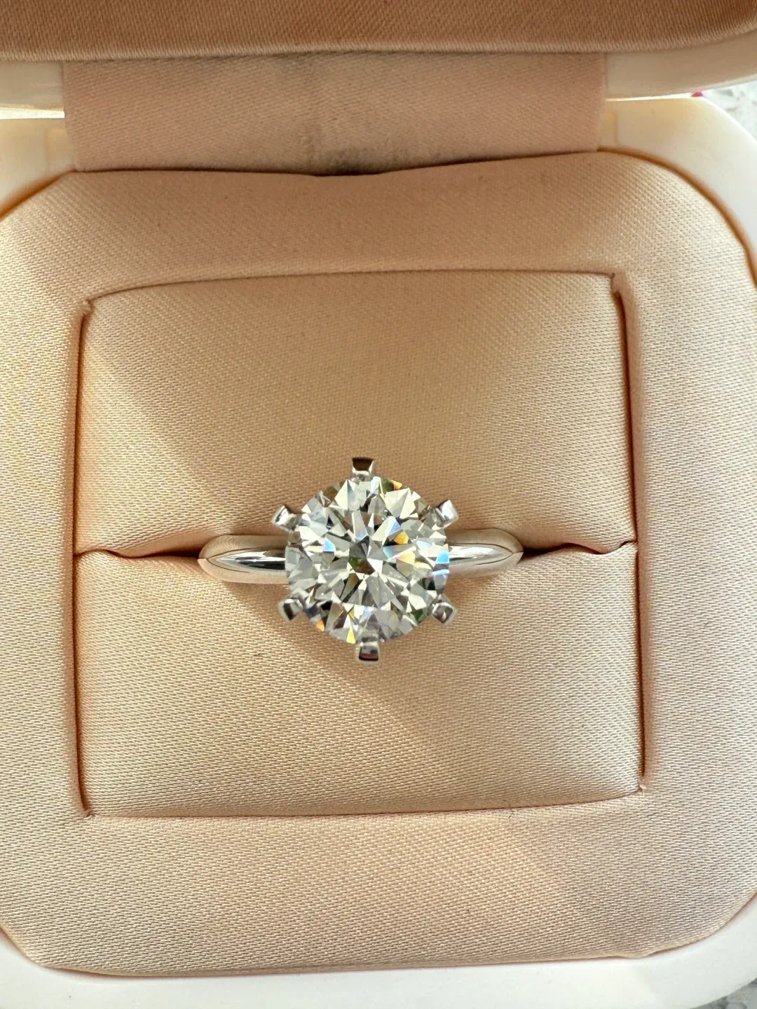 Hidden Halo Diamond Ring in 14K White Gold