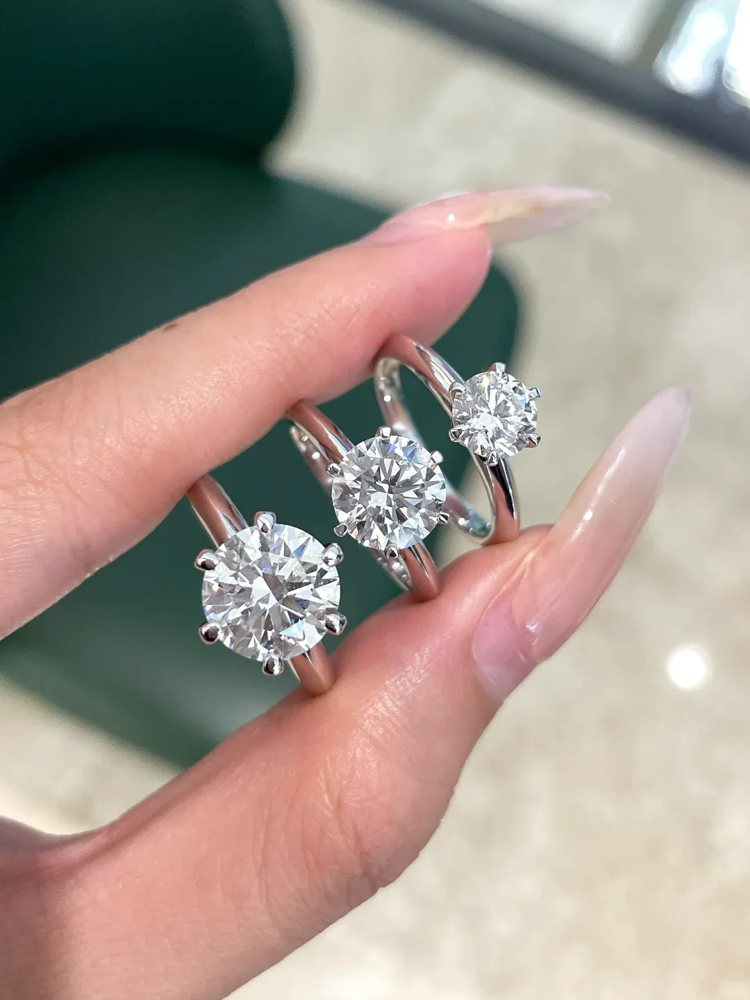 Hidden Halo Diamond Ring in 14K White Gold