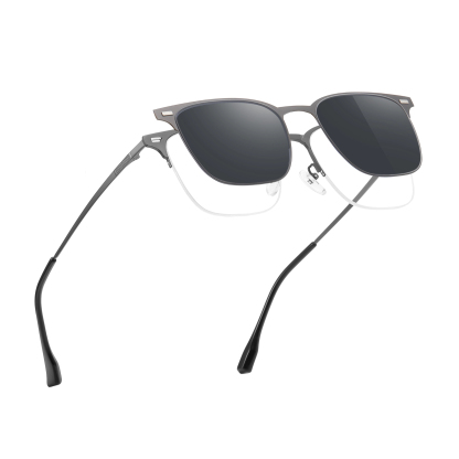 Allan-Square semi-rimless polarized magnetic prescription glasses include night vision lenses-ApexSpecs