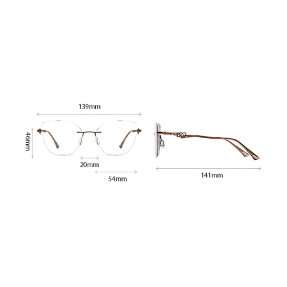 Kat-Women's rimless magnetic polarizing set is available with prescription lens-7207