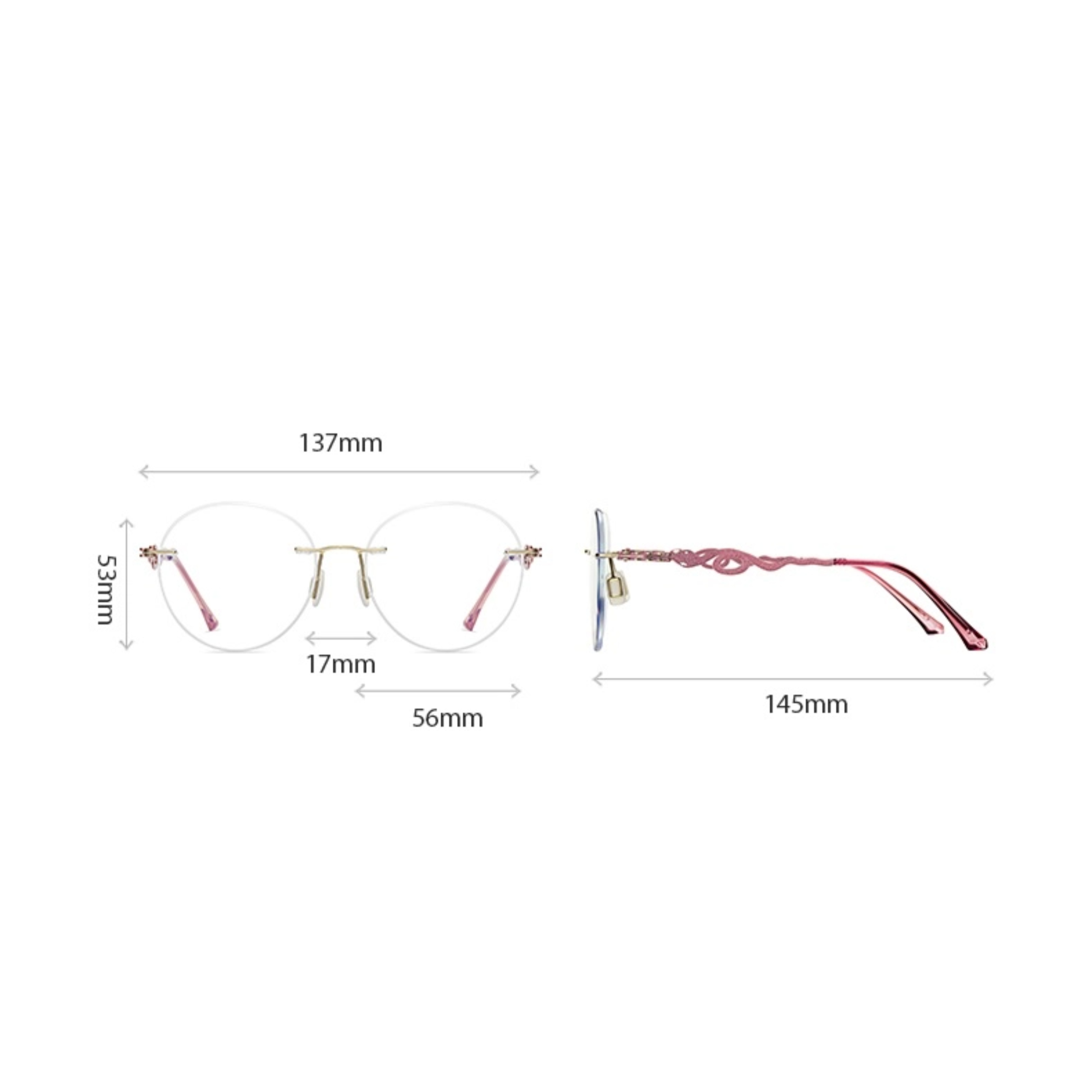 Alicia-Women's rimless magnetic polarizing glasses are available with prescription lenses-7209