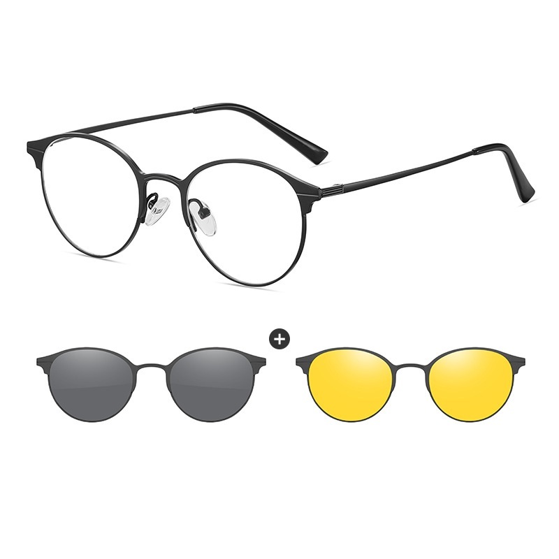 Greg-Cat eye browline fullrim polarized magnetic prescription glasses