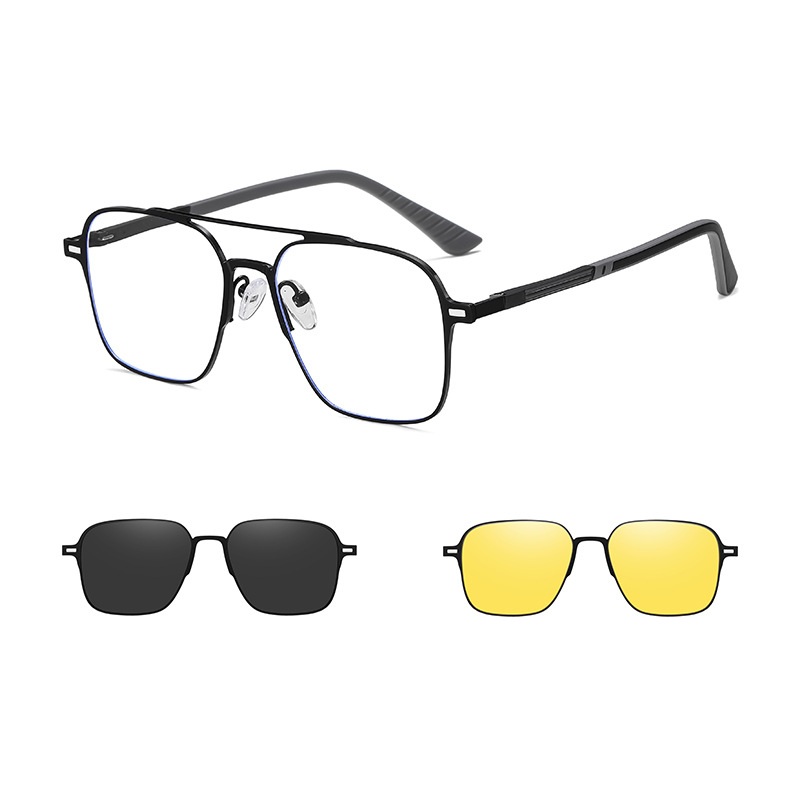 Jason-Aviator fullrim polarized magnetic prescription glasses includes night vision lenses