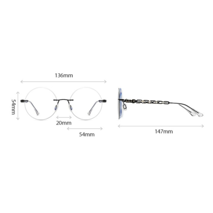 Adelaide-Rimless prescription optical glasses for women with magnetic polarizing lens set-7213