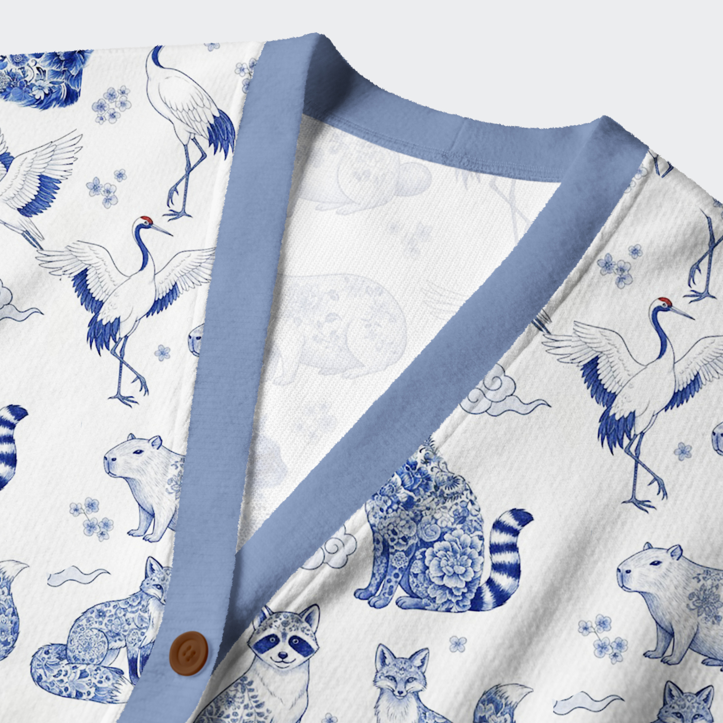 Tokyo-Tiger Floral Adorned Animals In Harmony Ugly Cardigan Sweater