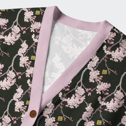 Tokyo-Tiger Whispers Of The Sakura Breeze Ugly Cardigan Sweater