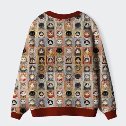 Tokyo-Tiger Kitty Quilt Ugly Cardigan Sweater