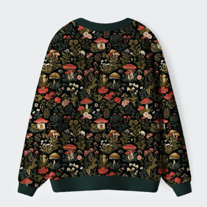 Tokyo-Tiger Enchanted Forest Mushroom Ugly Cardigan Sweater