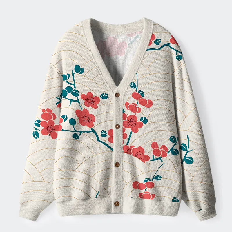 Tokyo-Tiger Blossom Wave Ugly Cardigan Sweater