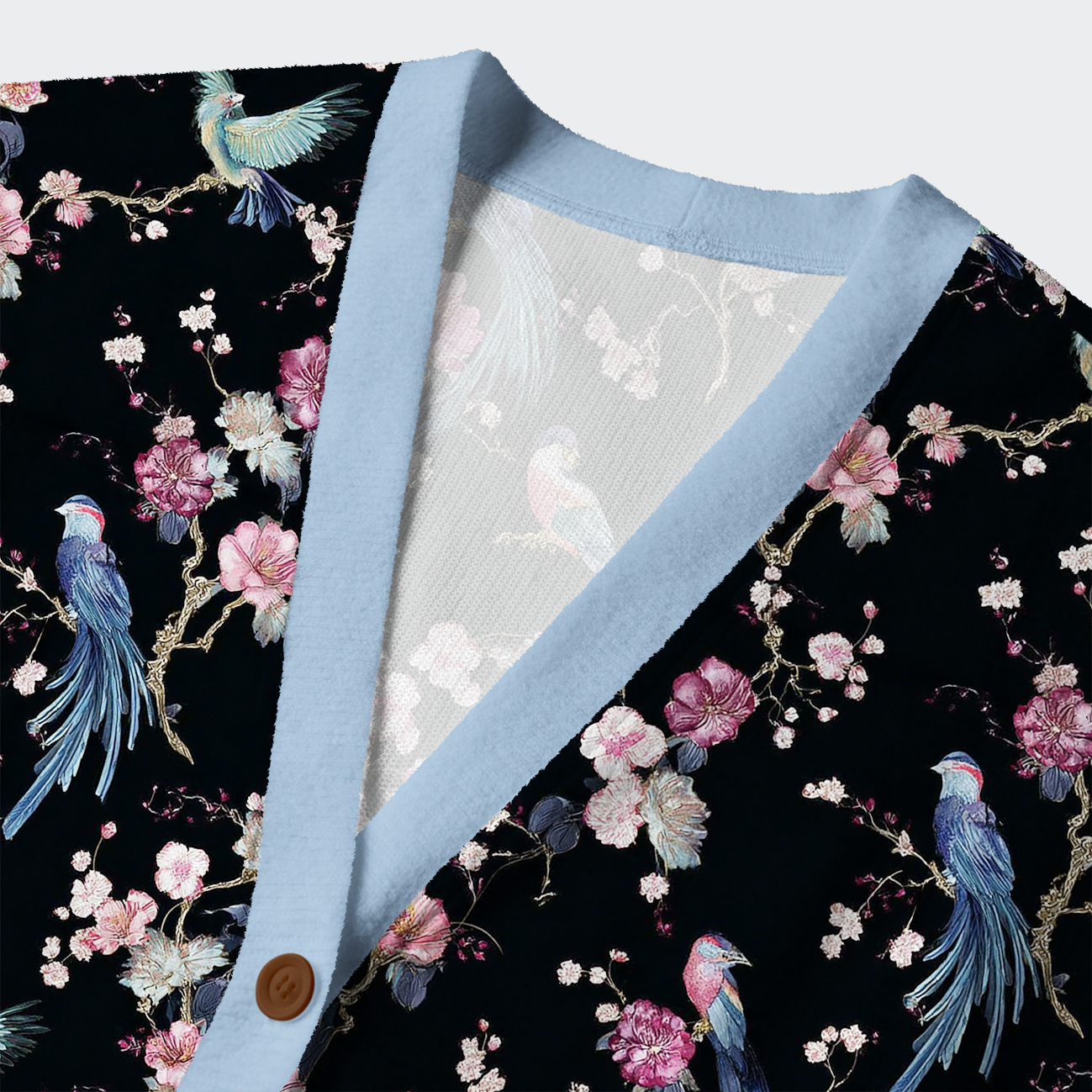 Tokyo-Tiger Birds and Blooms Ugly Cardigan Sweater