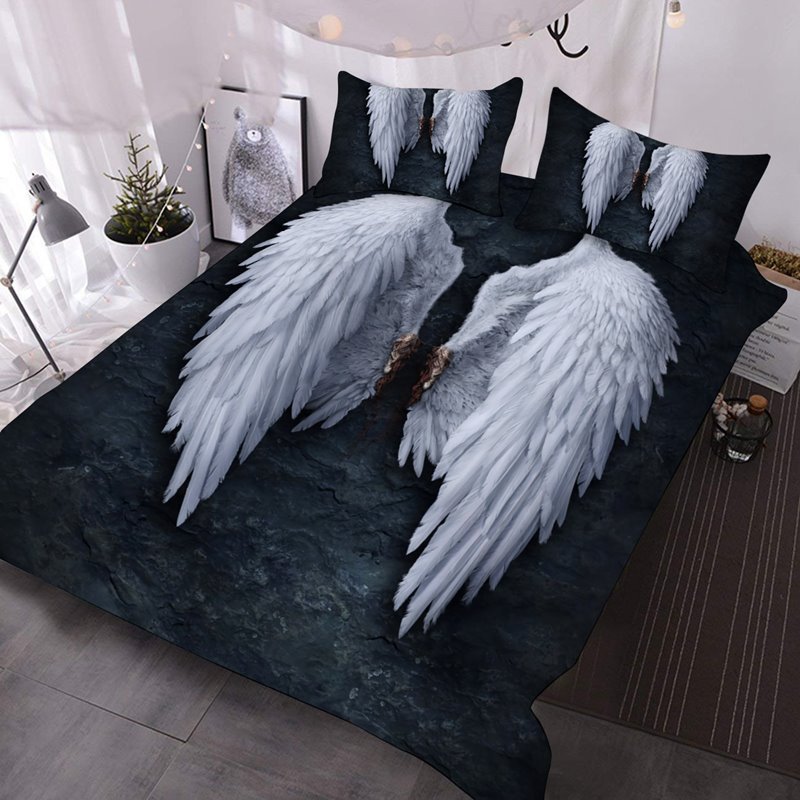 3D Angel Wings 3Pcs Comforter Set/Bedding Set 1 3D Comforter 2 Pillowc