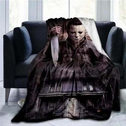 Soft Funny Throw Blanket Michael Myers Blanket Super Plush Flannel Blanket Living Room Bedroom Sofa Blankets For Beds