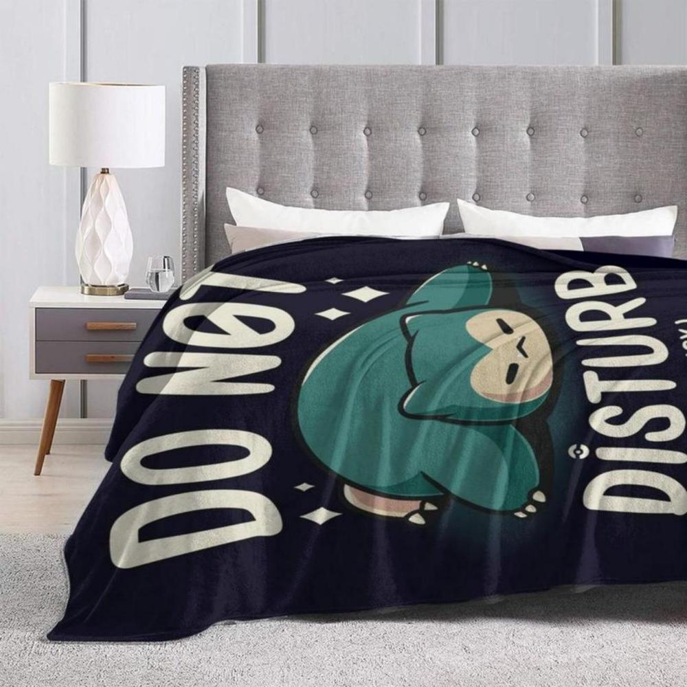 Soft Funny Throw Blanket Snorlax Cartoon,Super Cozy Flannel Fleece Picnic Blanket For Boys Girls Adults,Warm Plush Blankets For Couch Sofa Bed Living Room