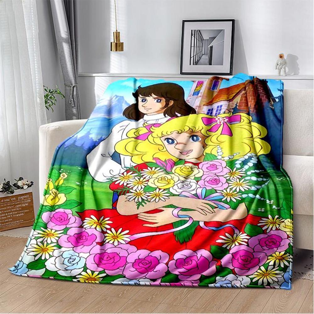 Soft Funny Throw Blanket Candy Candy Girl Cartoon Anime Plush Flannel Blanket For Living Room Bedroom Sofa Kid'S Gift