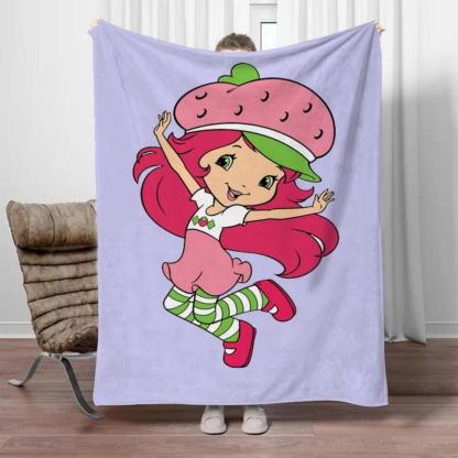Soft Funny Throw Blanket Strawberry Shortcake Microfiber Blanket King Size Designer For Sofa Luxury Home Interior Blankets For Adults Knee