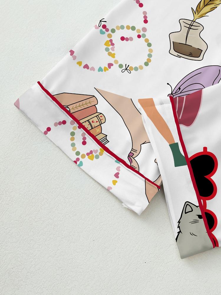 In my showgirl Women's Elegant Long Sleeve Pajama Set, Comfortable All over Print Sleepwear, Fitted Home Wear for Fall & Winter, Perfect Gift for Fans，cozy chic pajamas ,music Lovers