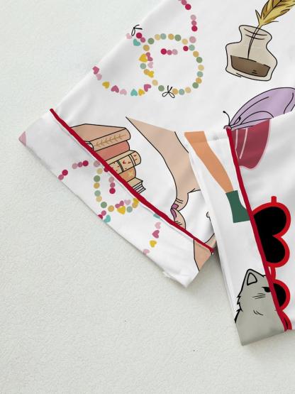 In my showgirl Women's Elegant Long Sleeve Pajama Set, Comfortable All over Print Sleepwear, Fitted Home Wear for Fall & Winter, Perfect Gift for Fans，cozy chic pajamas ,music Lovers