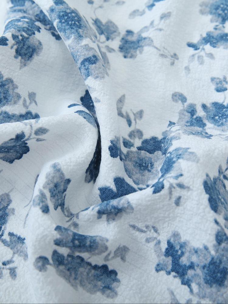 Romantic Sky Blue All over Print Pajama Set, Cute Girl Casual Home Wear Shirt & Elastic Waist Shorts Sleepwear, Summer Nightwear