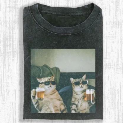 Wacky Cat Graphic T-Shirt