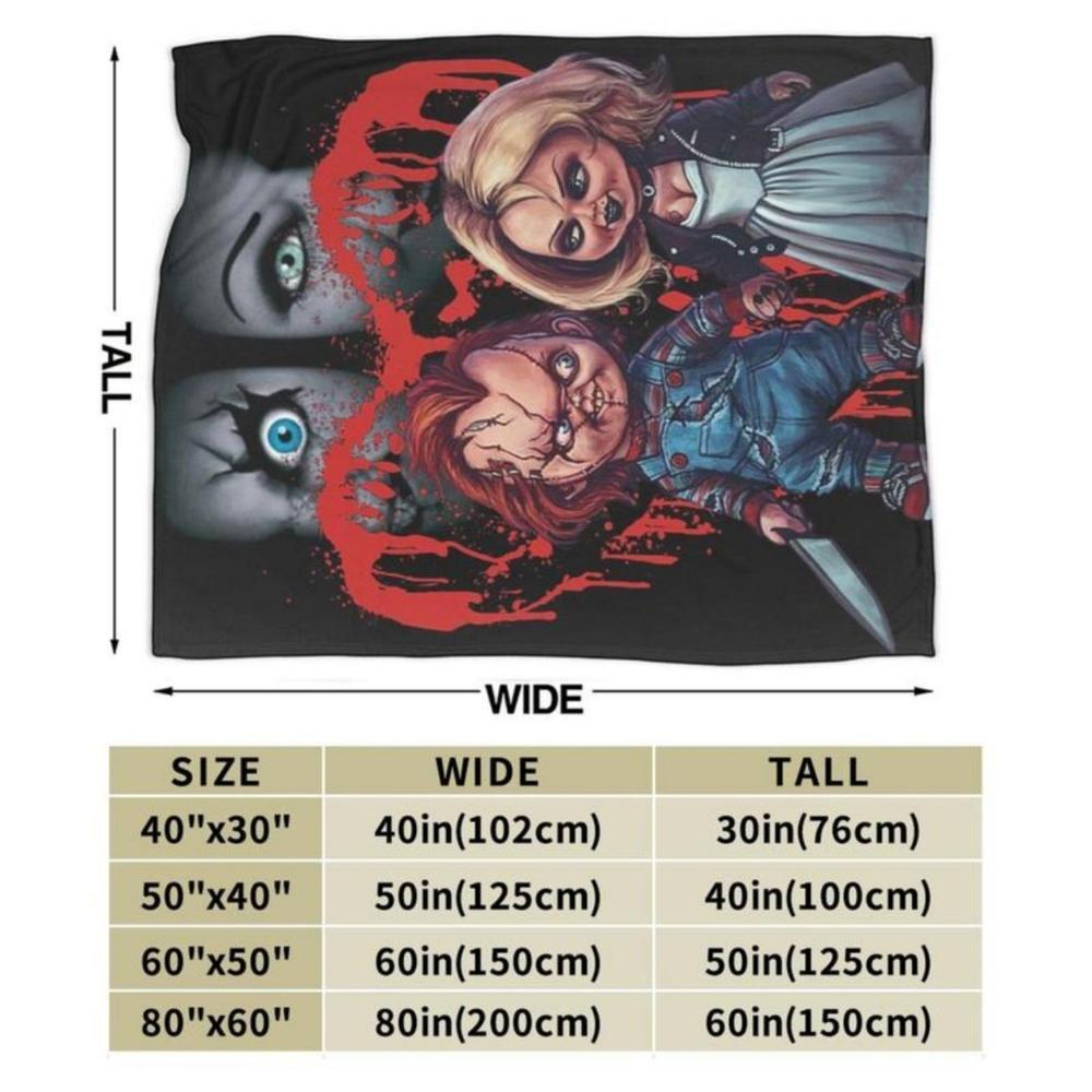 Soft Funny Throw Blanket Horror Movie Blanket Chucky Halloween Fleece Blanket Super Cozy Warm Fleece Fluffy Plush Lightweight Bedding Quilts For All Season Bed Sofa Couch