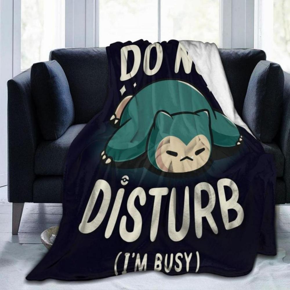 Soft Funny Throw Blanket Snorlax Cartoon,Super Cozy Flannel Fleece Pic