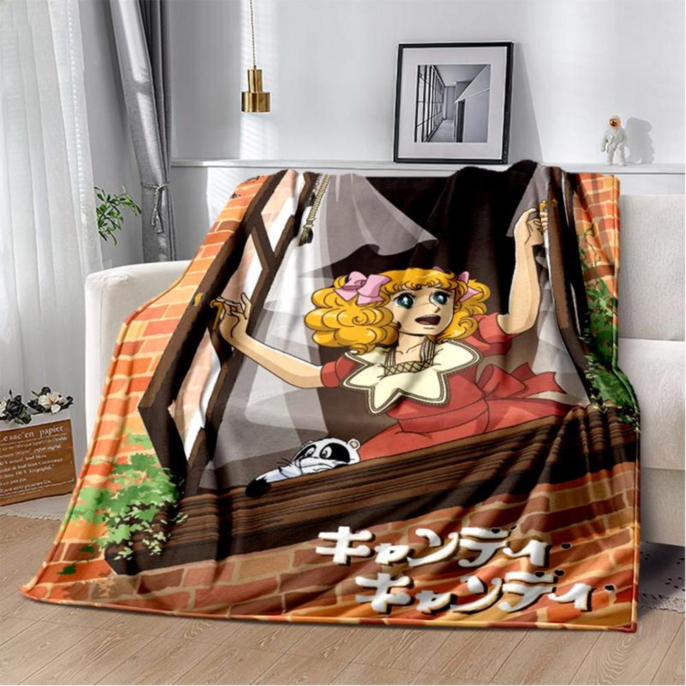 Soft Funny Throw Blanket Candy Candy Girl Cartoon Anime Plush Flannel Blanket For Living Room Bedroom Sofa Kid'S Gift