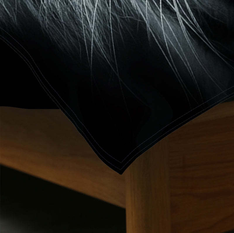 Blue Eyed Tiger Face Printed 4-Piece Duvet Cover Set, Animal Tiger Themed Bedding Set