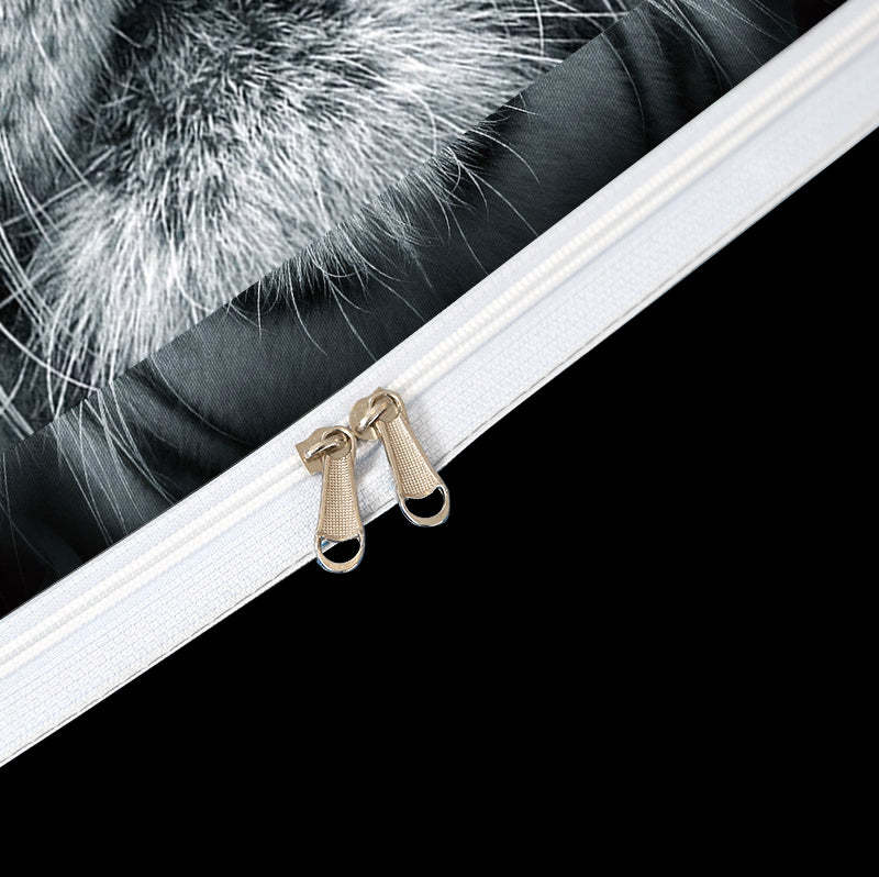 Blue Eyed Tiger Face Printed 4-Piece Duvet Cover Set, Animal Tiger Themed Bedding Set